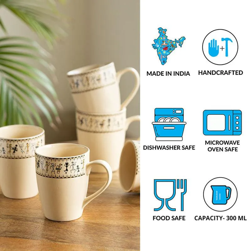 Wise Ceramic Coffee Mug (300 mL Each) - Set of Six media 5