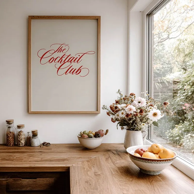 Sip Script Archival Canvas Wall Art - Brown media 8