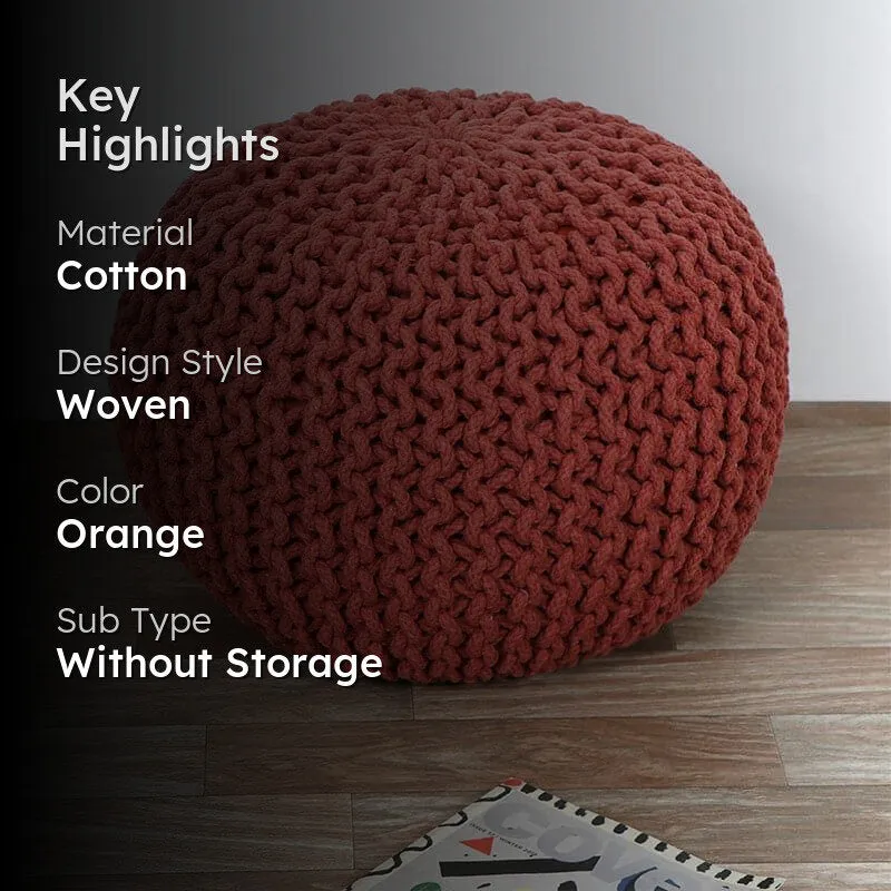 Cuna Cotton Pouffe - Orange media 2