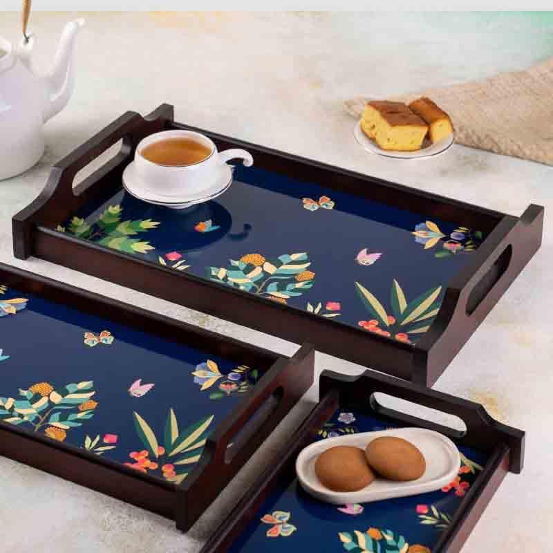 Vibrant Bliss Blue Wooden Tray media 3