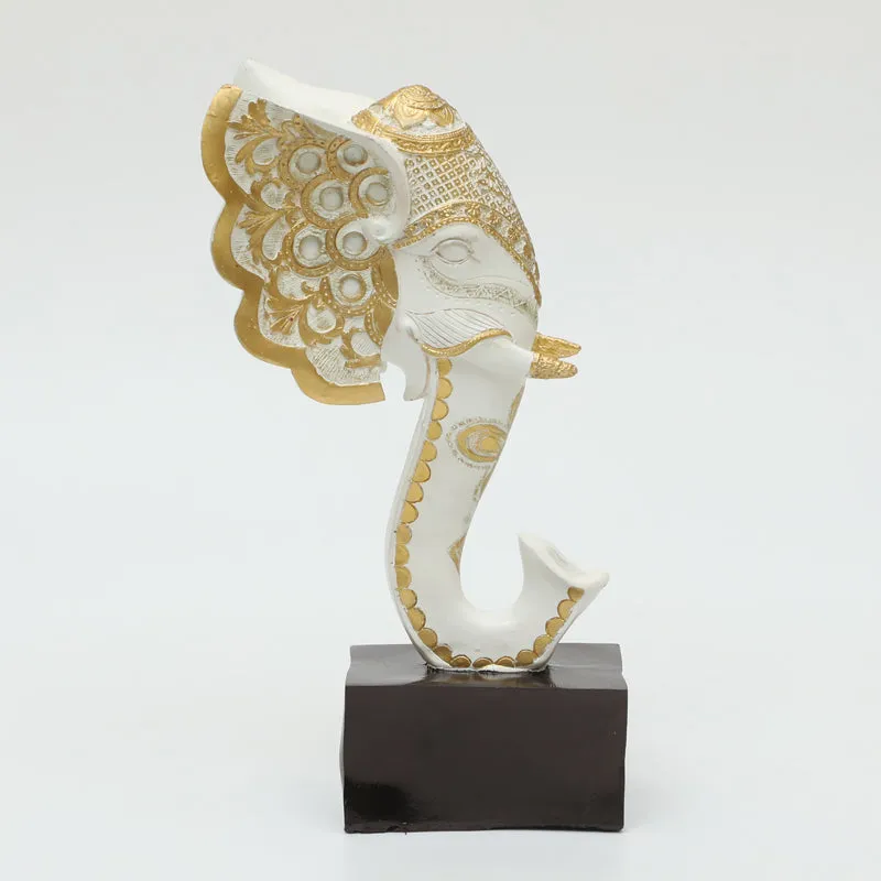 Elegant Elephant Polyresin Showpiece - Gold media 5