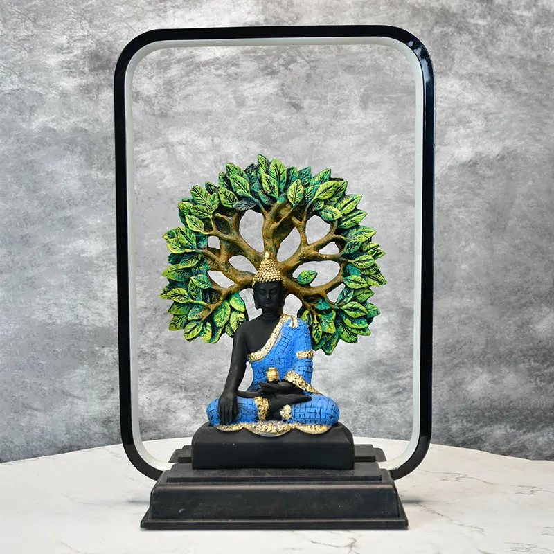 Buddha & Bodhi Tree Resin Showpiece media 4