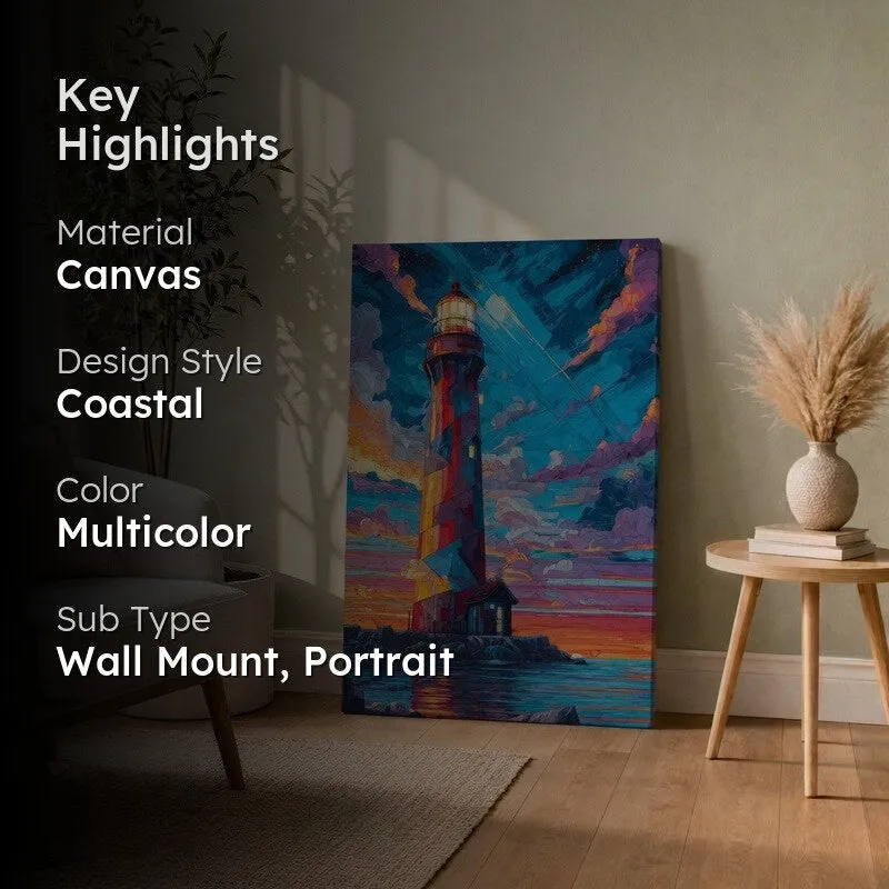 Ocean Guide Lighthouse Canvas Wall Art media 2