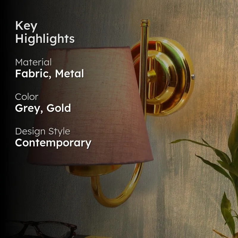 Galora Fabric & Metal Wall Lamp - Grey media 2