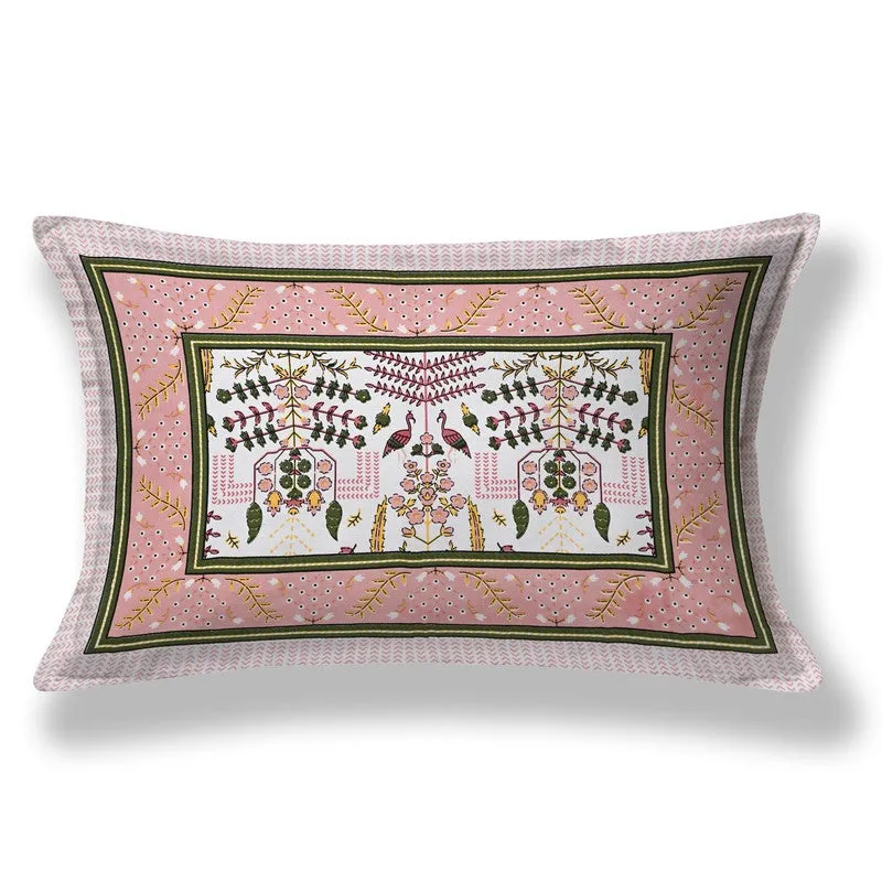 Serenza Floral Cotton Bedsheet (Pink & White) - 240 TC media 6