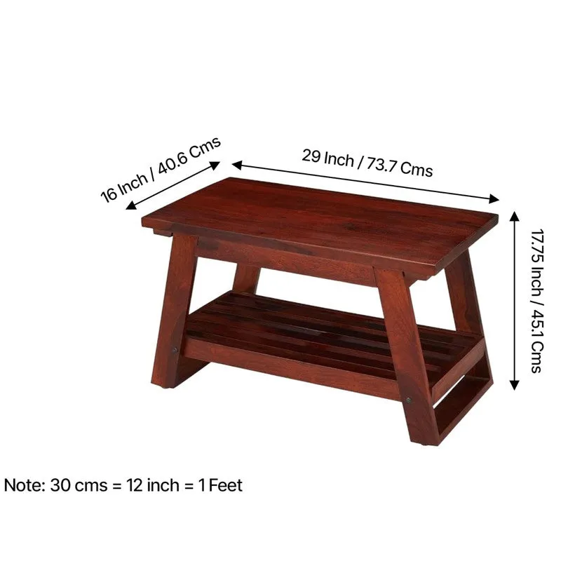 Axeron Sheesham Wooden Center Table - Rich Brown media 11