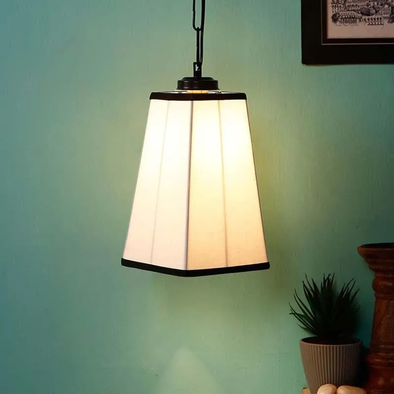 Vintage Cotton Ceiling Lamp - White media 1
