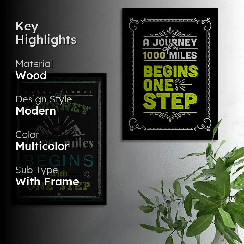 1000 Miles & One Step Wall Art - Set Of Two media 2