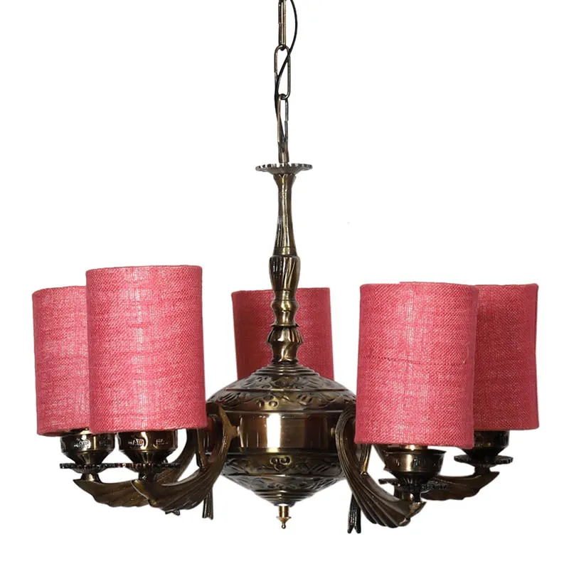 Venetian Cylindrical Golden Antique Ceiling Lamp media 4