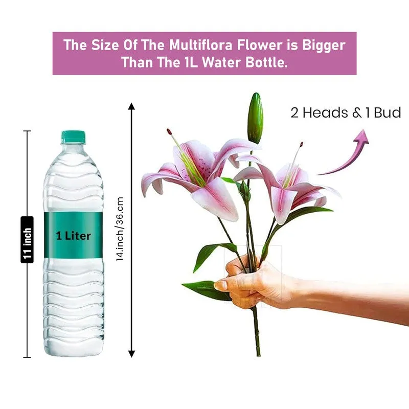 Blossoria Polyester Artificial Lily Flower - Set Of Four media 9