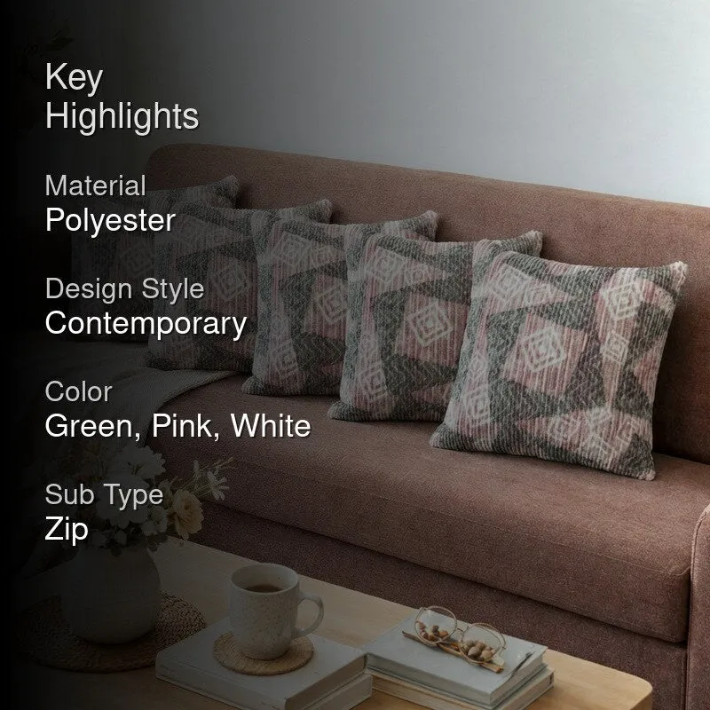 SquareDrift Cushion Cover (Mauve) - Set Of Five media 2