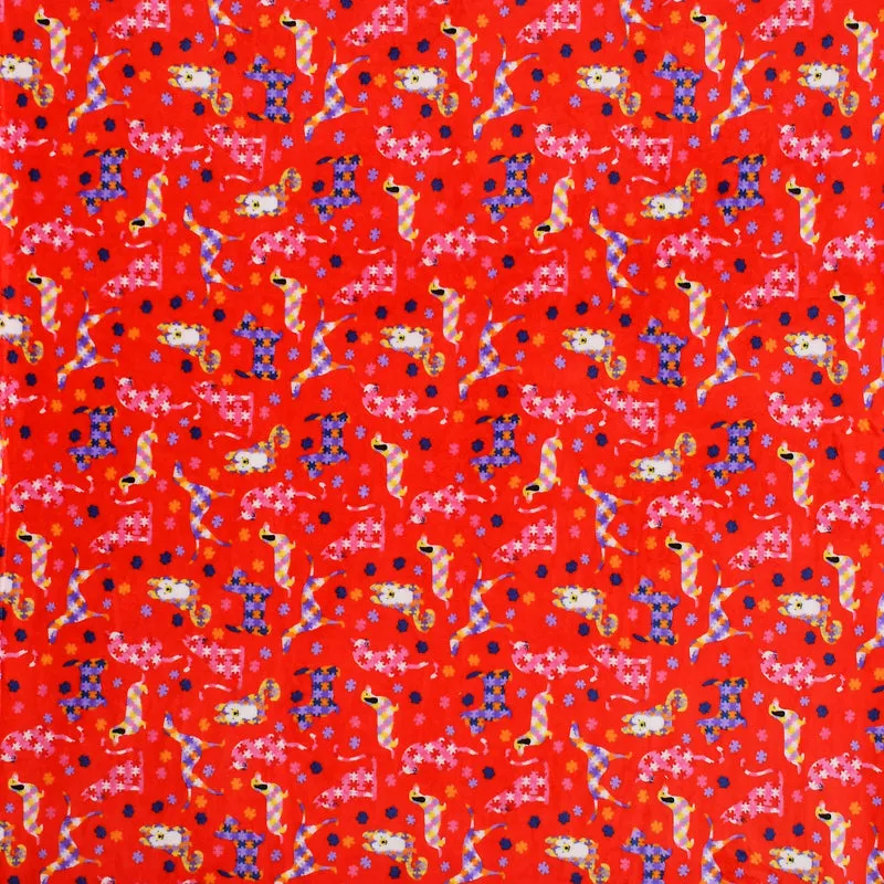 Warm Paws Flannel Duvet Cover (Red) - 190 GSM media 4