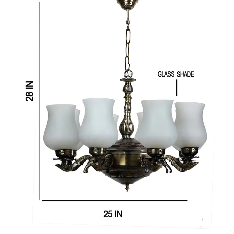 Milky Vilona Mosaic Golden Glass Antique Ceiling Lamp - White media 5