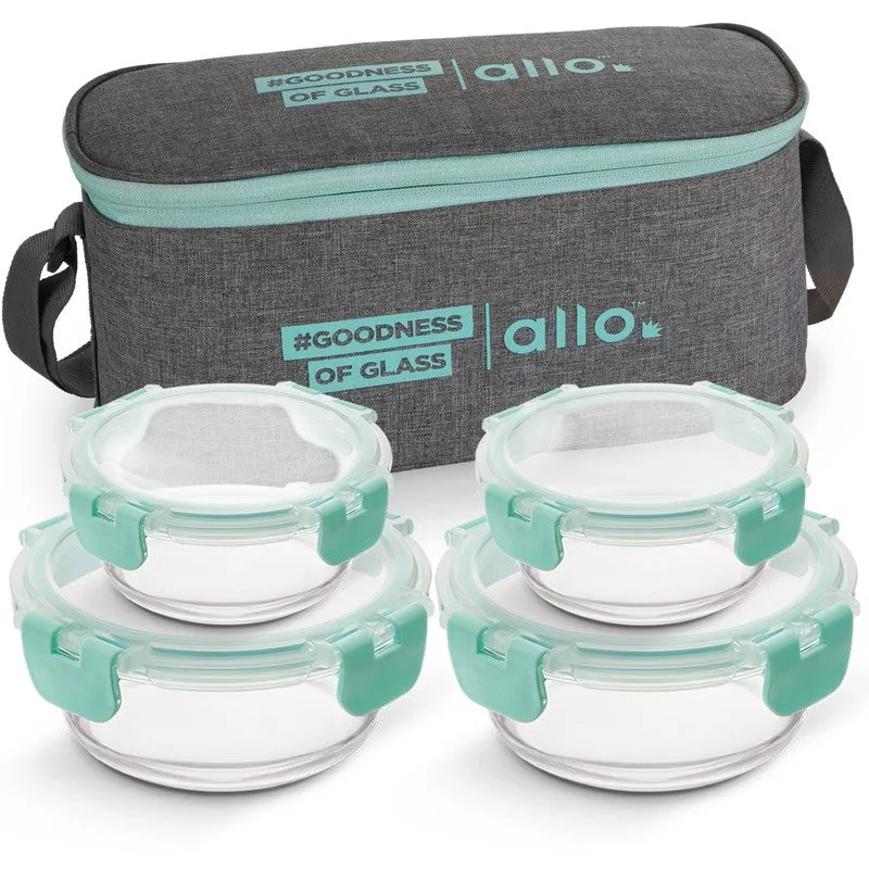 Grunty Leak Proof Glass Lunch Box with Bag- Set of Four media 5
