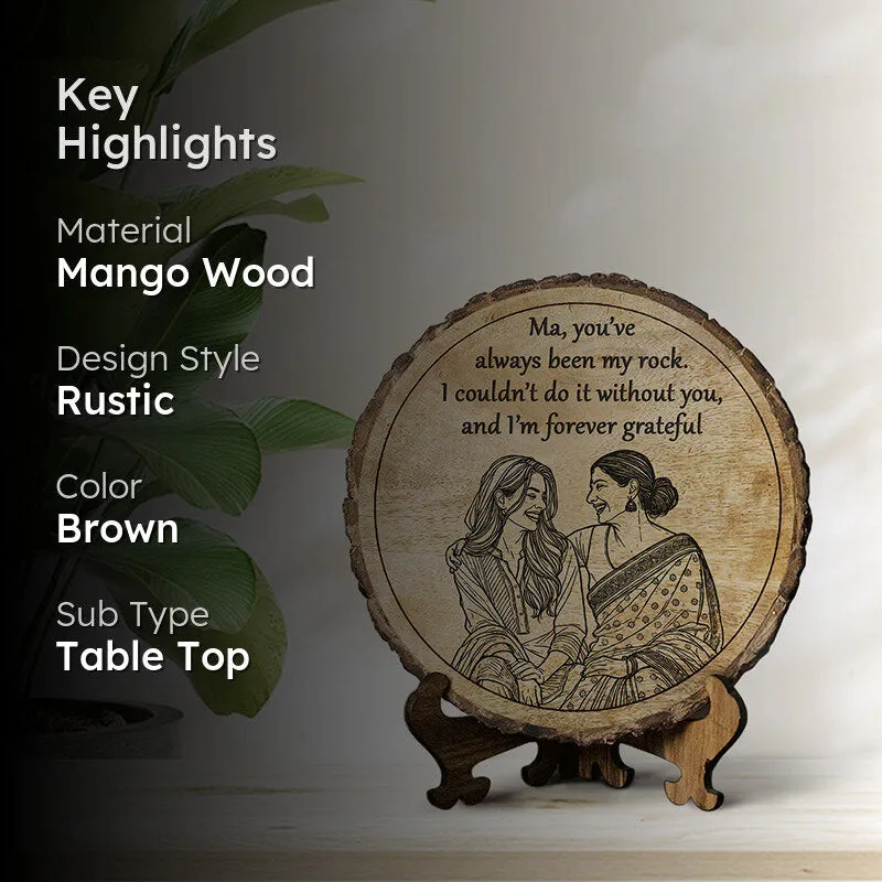 You Are My Rock Wood Showpiece - Round media 2