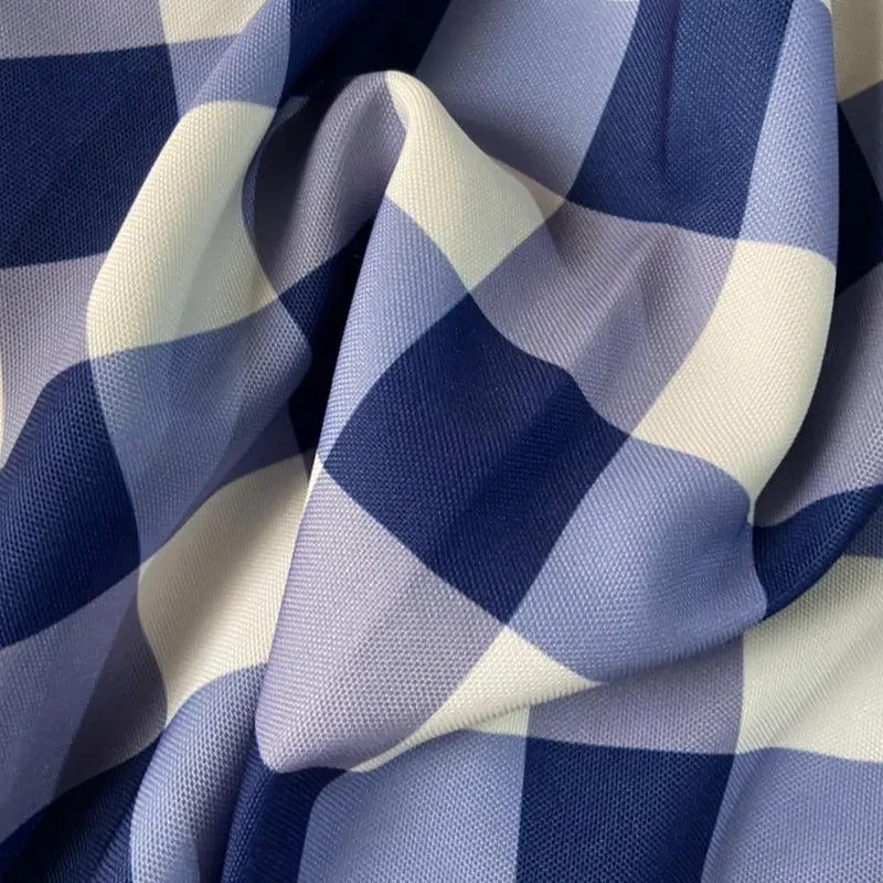 Mabel Checkered Poly Canvas Table Runner - Dark Blue media 4