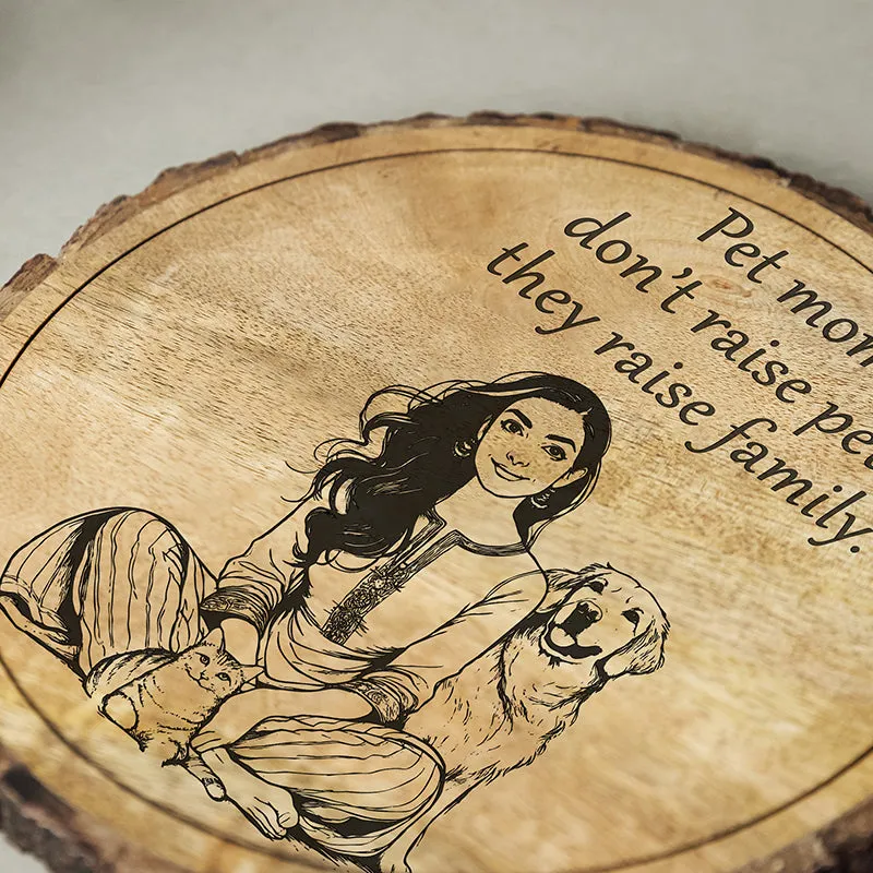 Pet Moms Wooden Showpiece - Round media 4
