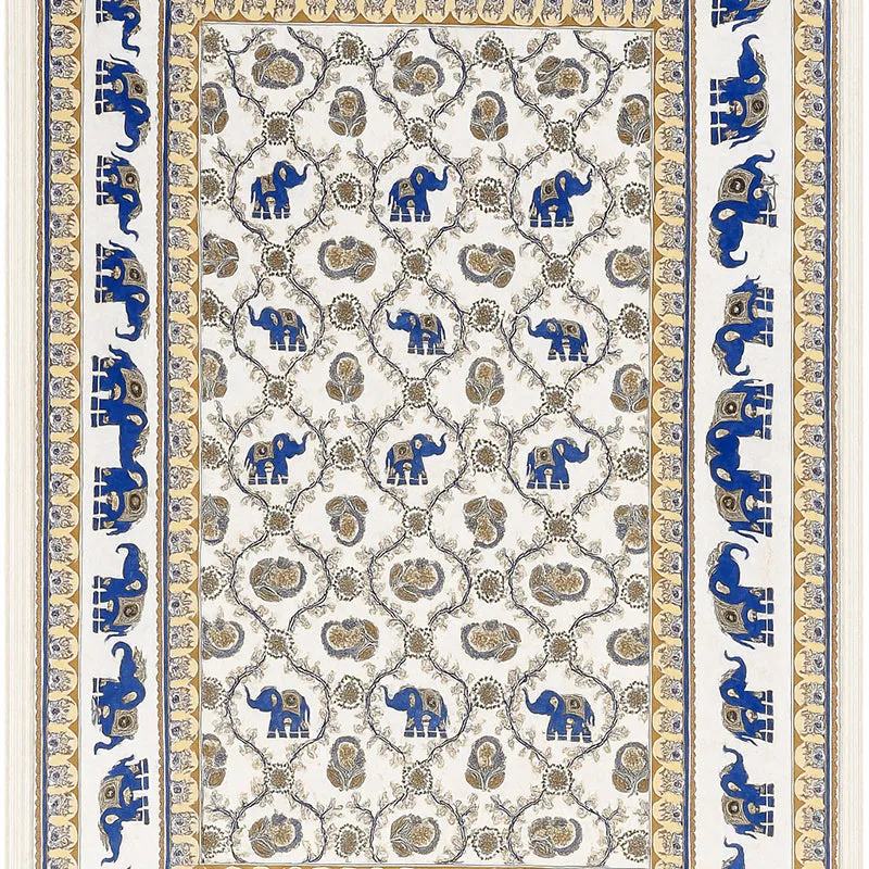 Anirvva Cotton Bedsheet (Dark Blue, Beige) - 180 TC media 4