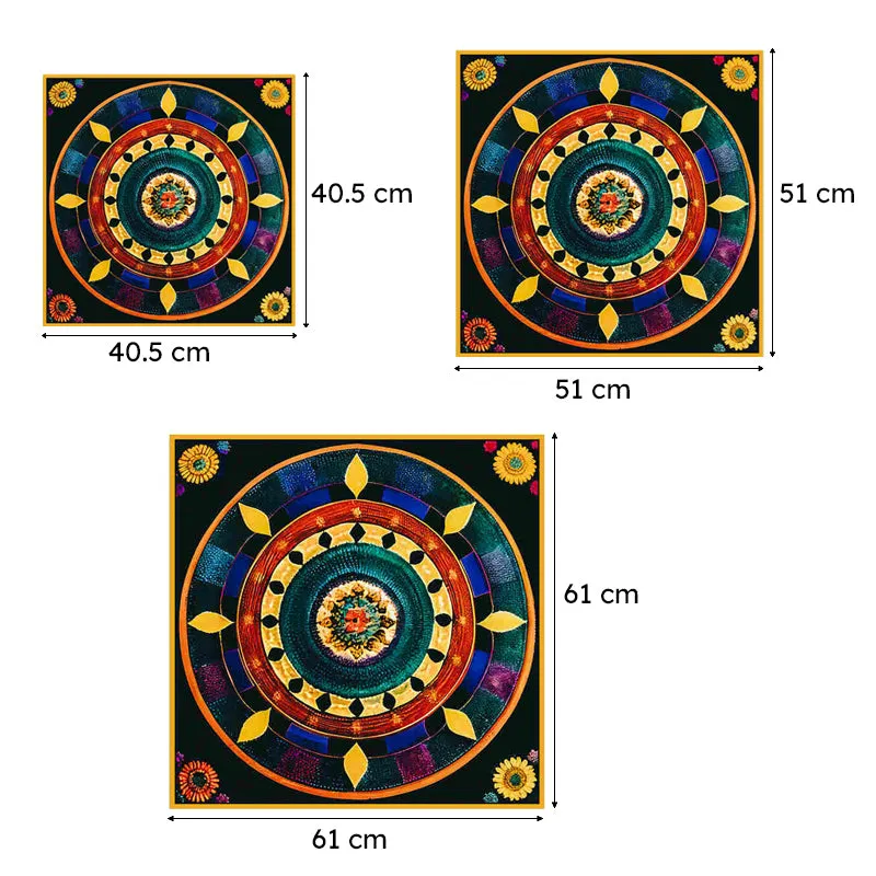 Tribal Mandala Canvas Wall Art With Frame media 8