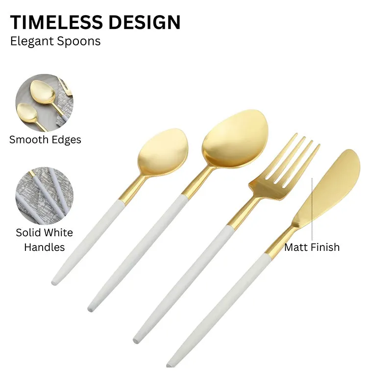 Stirling Cutlery Set (Gold & White) - Four Piece Set media 5