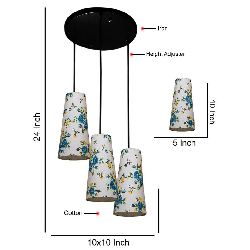 Nordic Neutral Triple Metal Ceiling Lamp - White & Blue media 8