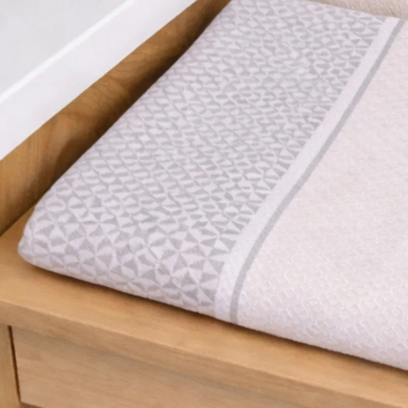 MosacStrip Cotton Bath Towel (Grey & White) - Set Of Two media 5