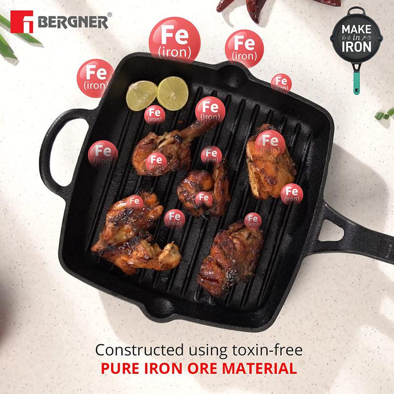 Bergner Induction Safe Grill Pan (Green) - 11 Inches media 4
