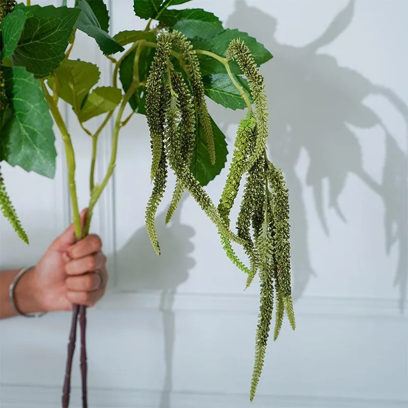 Faux Dark Green Millet Grass Foxtail Amaranthus Stick (38 CM) - Set Of Two media 4