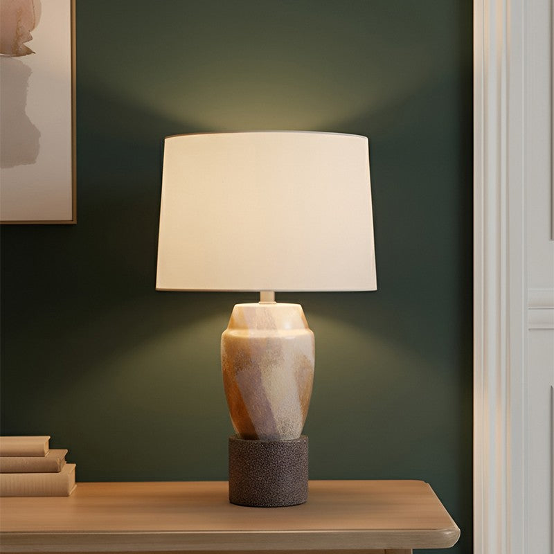 AarviDecor Keaton Decorative Fabric Table Lamp - White