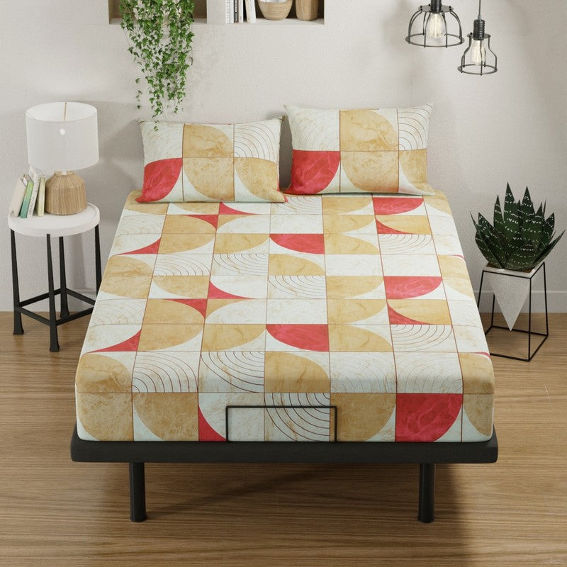 Cylor Cotton Bedsheet (Brown,Red) - 144 TC media 3