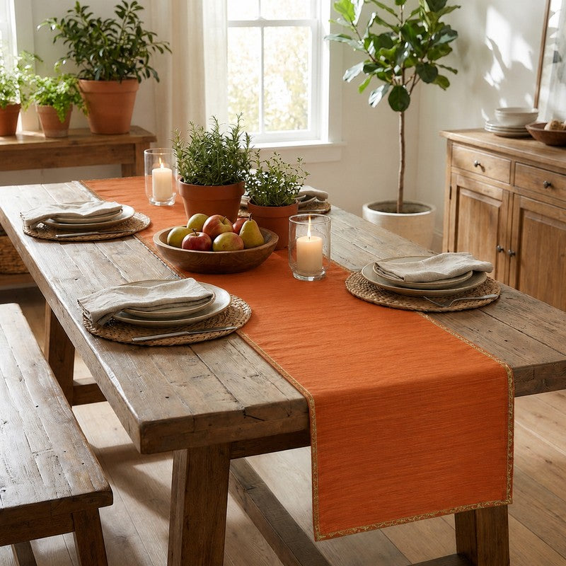 Dining Flow Bamboo Table Runner - Orange - 4 Seater