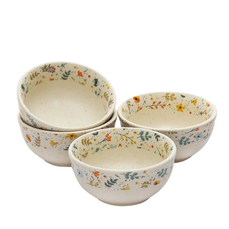 Bloomstone Multicolor Stoneware Serving Bowls (260 mL) - Set Of Four media 4