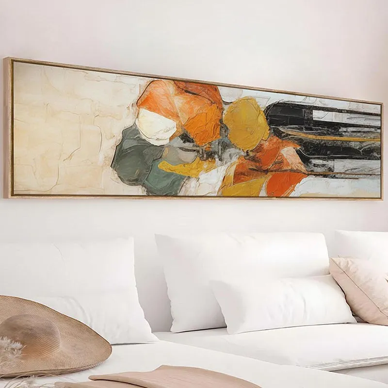 Tangerine Dreams Abstract Canvas Wall Art With Frame - Orange media 7