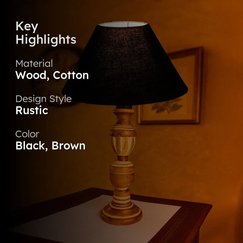 Zenrae Aura Wooden Table Lamp - Black media 2
