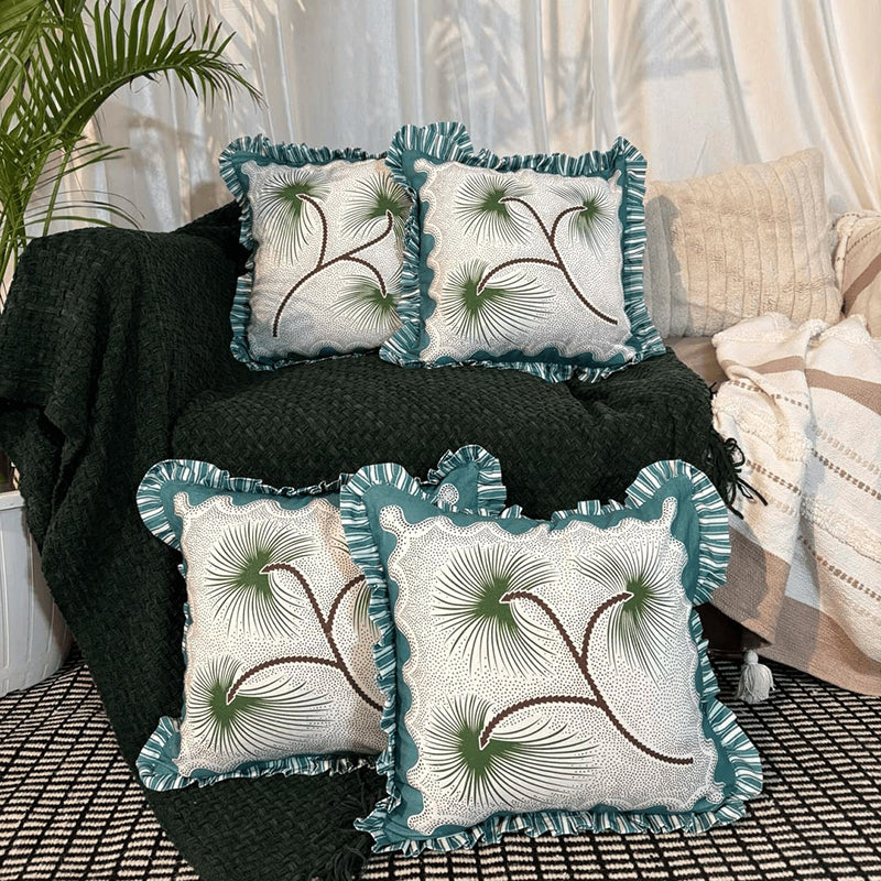 Wisp Of Leaves Cushion Cover - Set Of Four