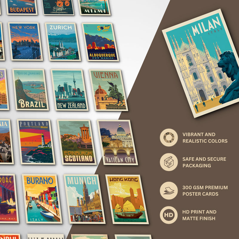 Vintage City Wall Poster - Set Of Fifty Four media 4
