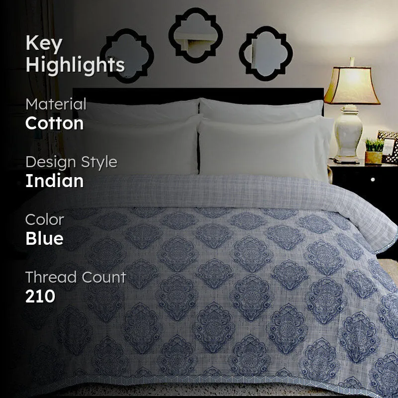 Sargam Ethnic Cotton Dohar (Blue) - 210 TC media 2