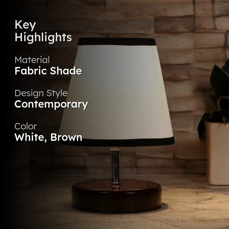 Mita Fabric Table Lamp - White,Brown media 2