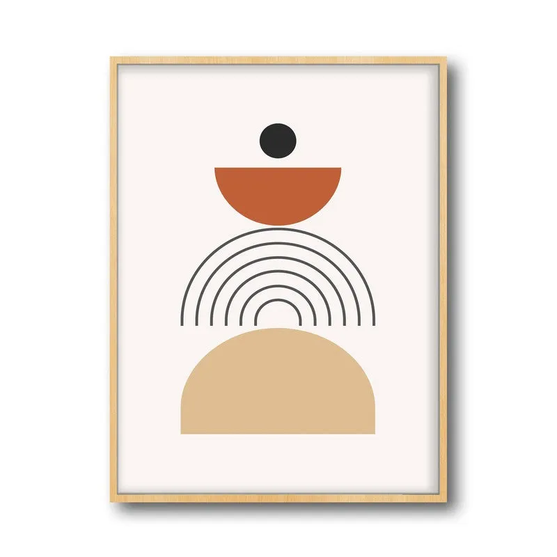 Balanced Horizons Canvas Wall Painting With Brown Frame media 3