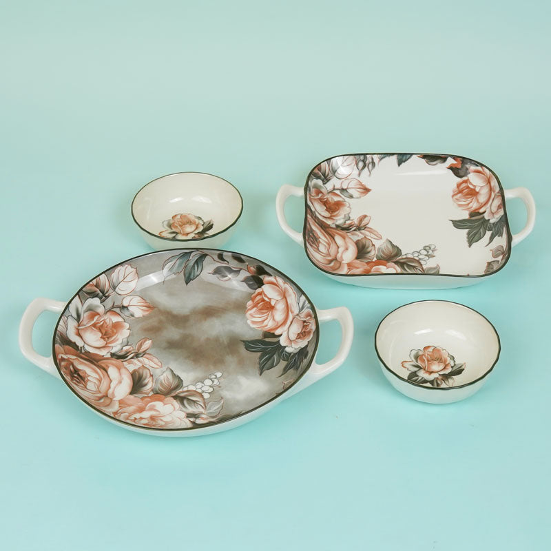 Maduva Floral Porcelain Serving Set - Four Piece Set media 4
