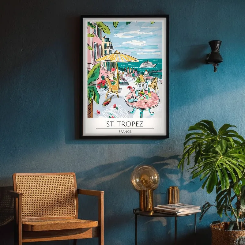 Vintage Saint - Tropez Framed Canvas Wall Painting media 4