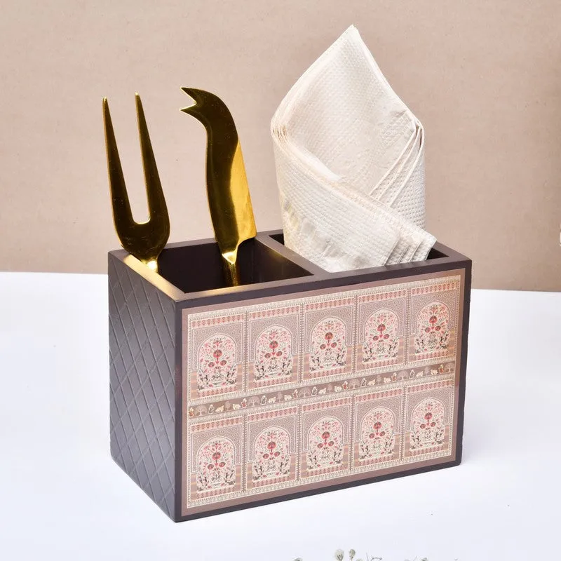 Decorative Wooden Cutlery Stand media 1