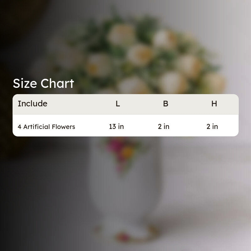 Petaline Polyester Artificial Flower - Set Of Four media 8