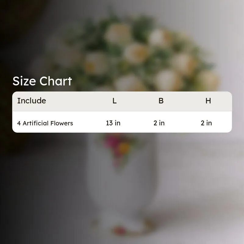 Petaline Polyester Artificial Flower - Set Of Four media 8