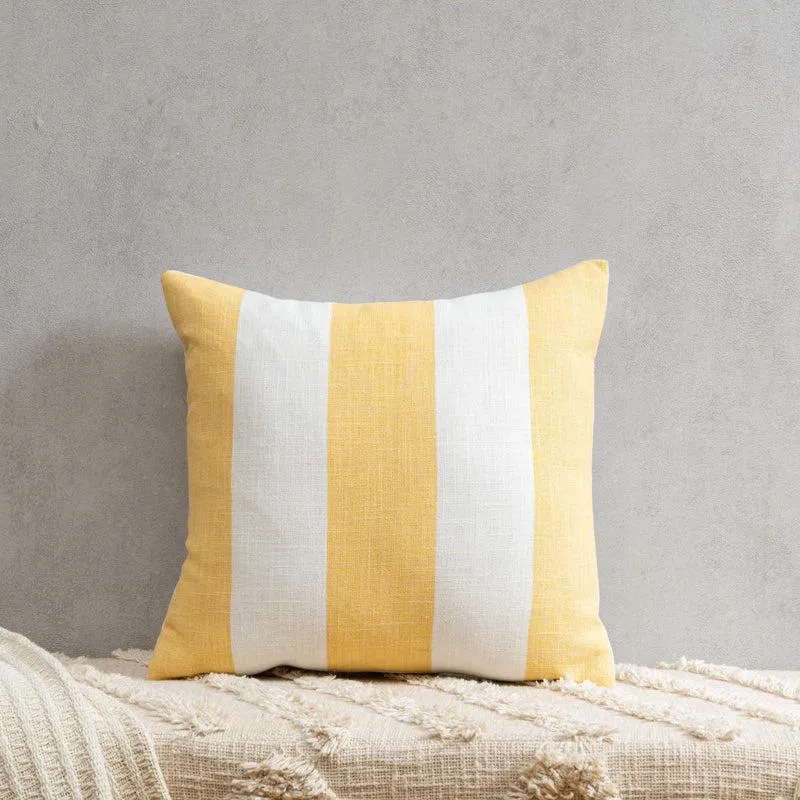 Belen Hand Printed Square Cushion Cover - Yellow media 1