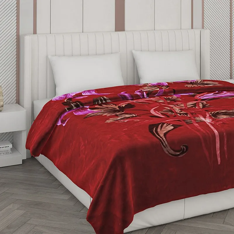 Monte Carlo Crimson Elegance Blanket - 1000 GSM media 5