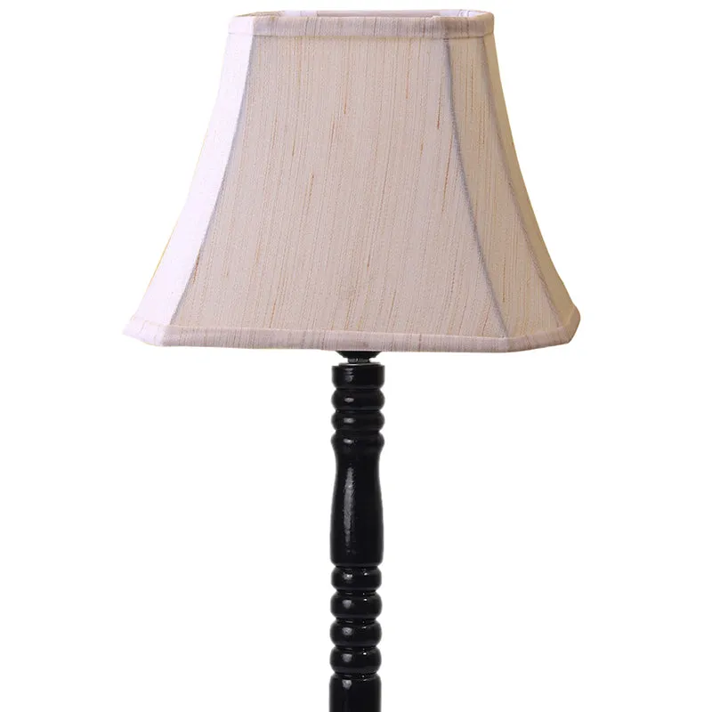 Vintage Vibe Table Lamp With Carved Wooden Base - White,Black media 6