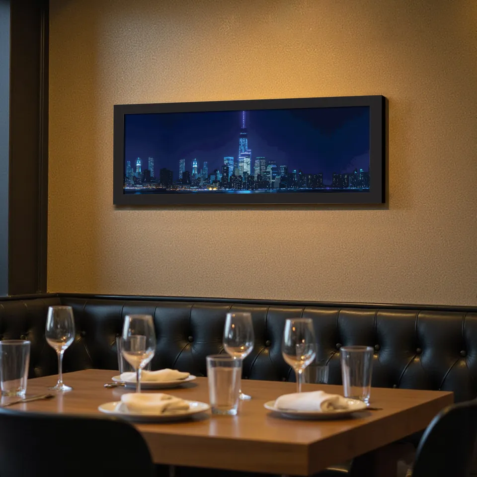Noctra Night City Skyline Wall Painting With Frame media 6
