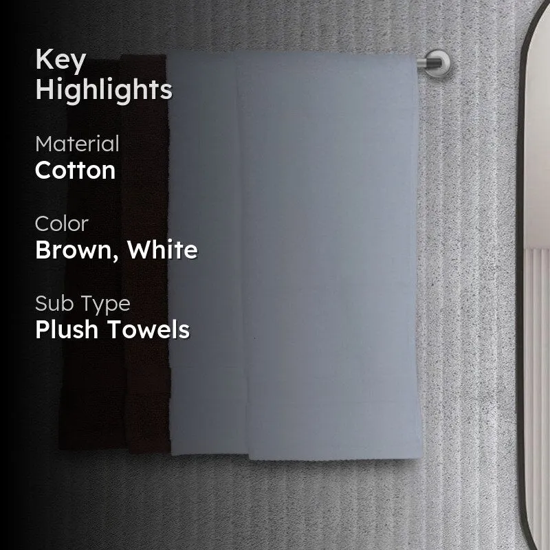Miorah Hand Towel (White & Brown) - Set Of Four media 2