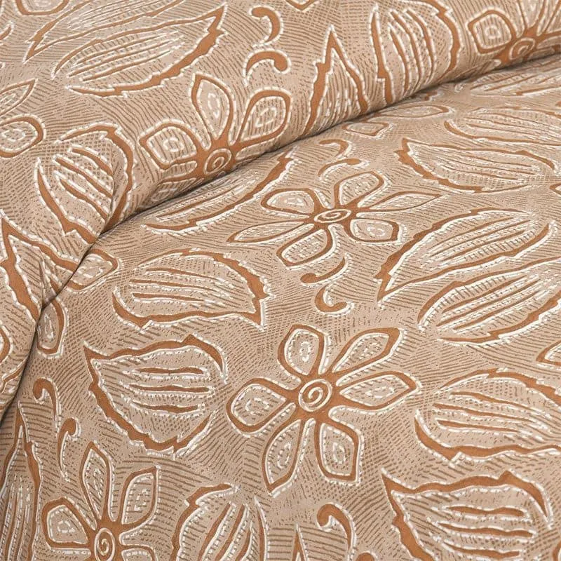 Yuvara Floral Cotton Bedsheet (Beige) - 160 TC media 4